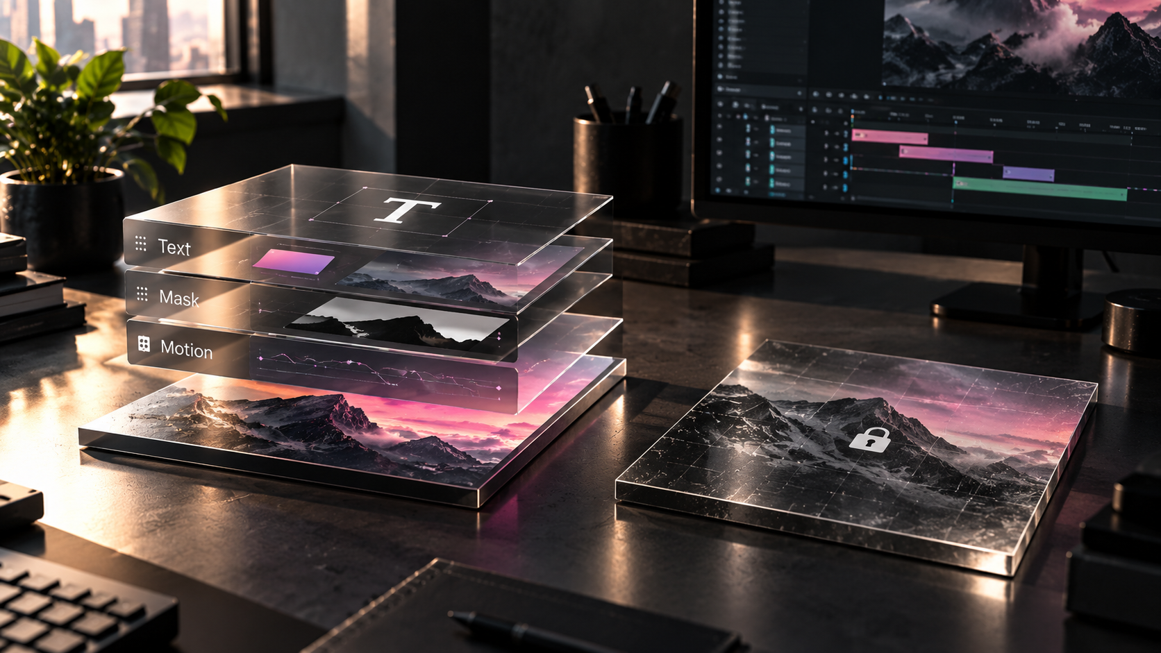 Creative AI output shown as editable native layers instead of a flattened result
