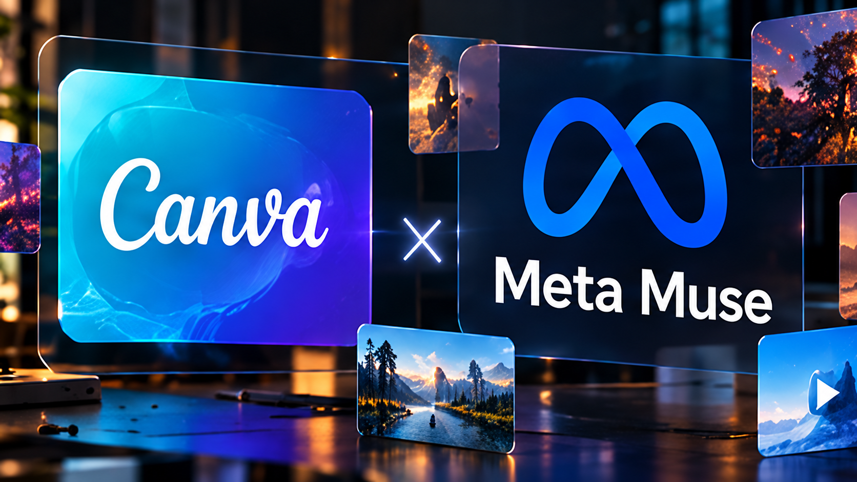 Canva and Meta Muse connected workflow creating an editable on-brand design from a conversation