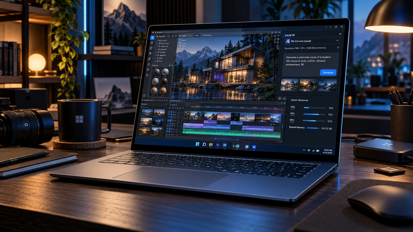 Microsoft Surface Laptop Ultra creator laptop with RTX Spark for local AI and 3D video workflows
