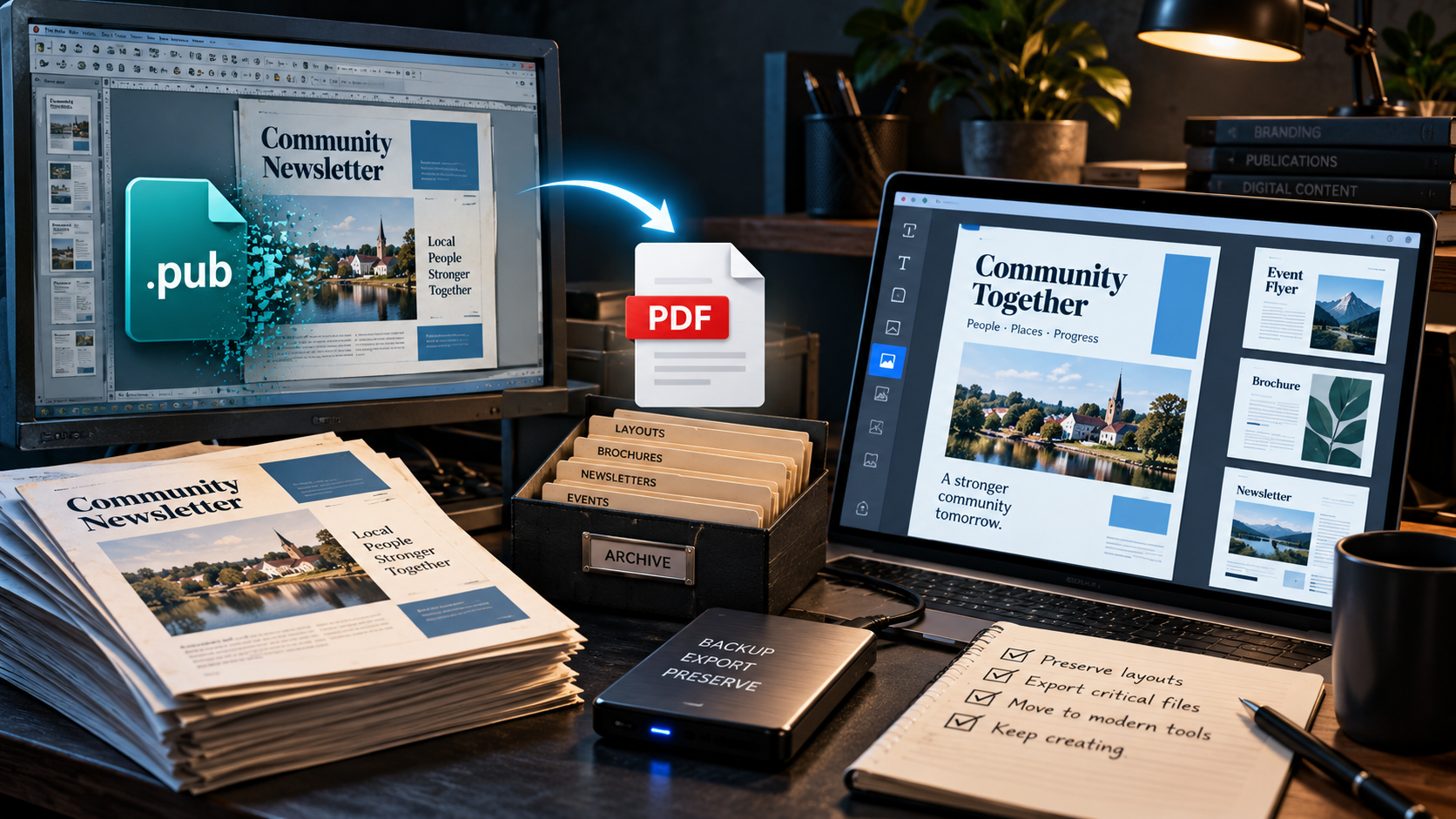 Microsoft Publisher retirement and migration of PUB layouts to PDF and alternative design software